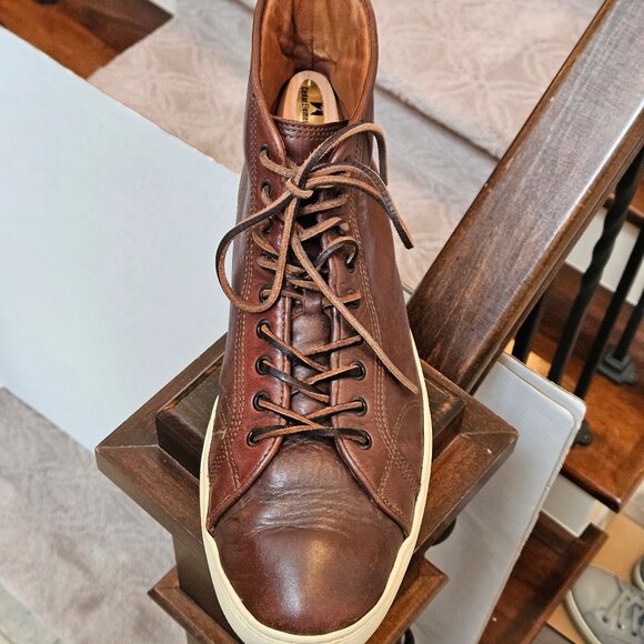 Frye Men's Walker Leather Hi-Top Sneakers, Brown, Sz 12 - Picture 10 of 16